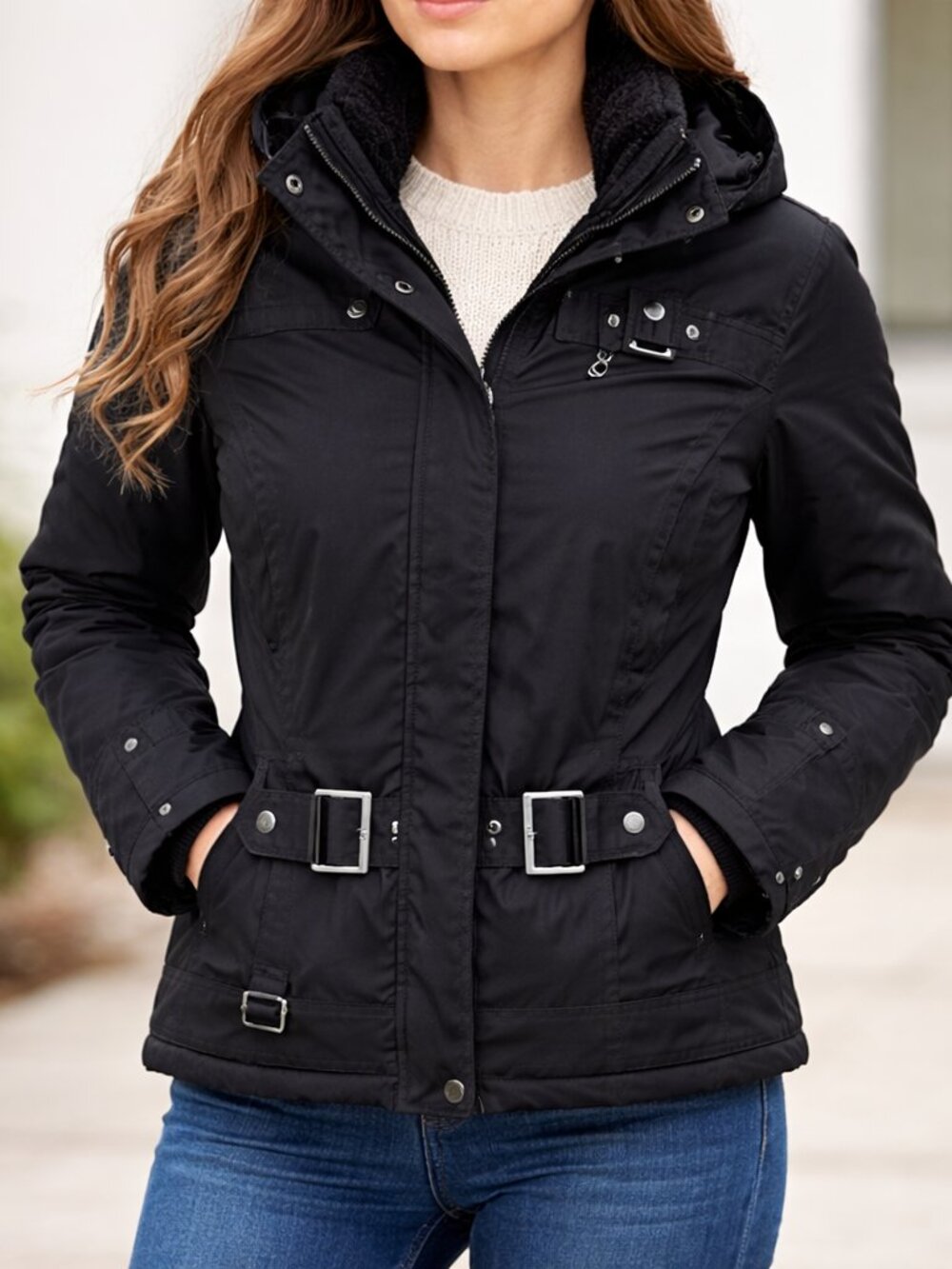Nils Jacket Womens 10 Black Ski Snowboard Insulated Waterproof Hooded Winter